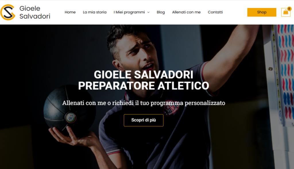 header sito gioele salvadori realizzato da filippo russo web design